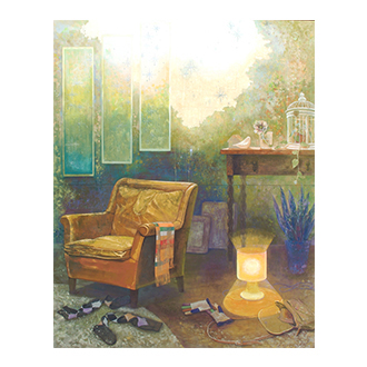 『　room　』<br>麻紙・岩絵具・アクリル<br>227.3×181.8 ㎝