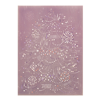 『　tree　』<br>絹・楮紙・岩絵具・アクリル<br>33.7×24.6×2.5 ㎝