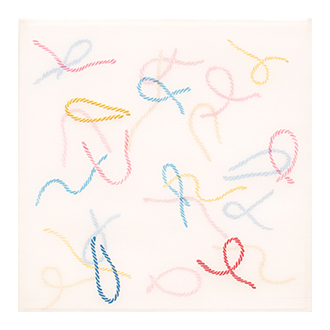 『　毛糸/3c　』<br>絹・楮紙・岩絵の具・アクリル<br>30.0x30.0x3.0㎝